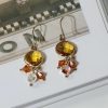 Crystal Drop Yellow Earrings