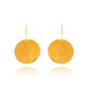 Solar Disc Golden Hammered Earrings