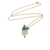 Dainty Pearl Turquoise Pendant