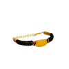 Leather Macrame Yellow Agate Bracelet