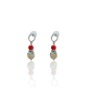 Dangle Drop Red/White Earrings