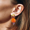 Mixed Bead Round Safari Earrings