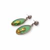 Emerald Liquid Glass Oval Earrings