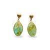 Emerald Liquid Glass Oval Earrings