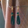 Tourmaline Agate Drop Hoops